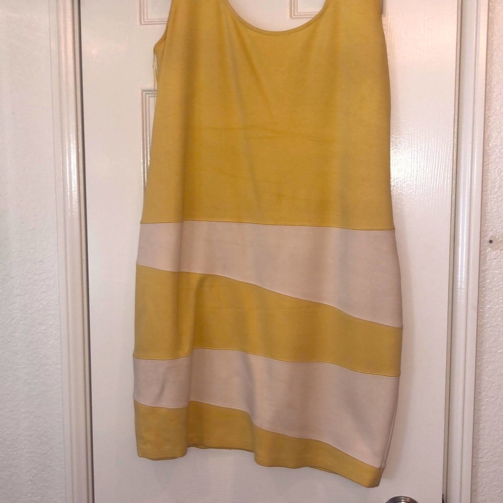 INC Yellow & White Dress Size XL